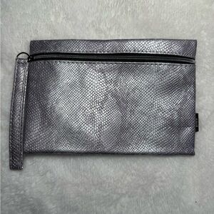 Silver Snakeskin Print Wristlet